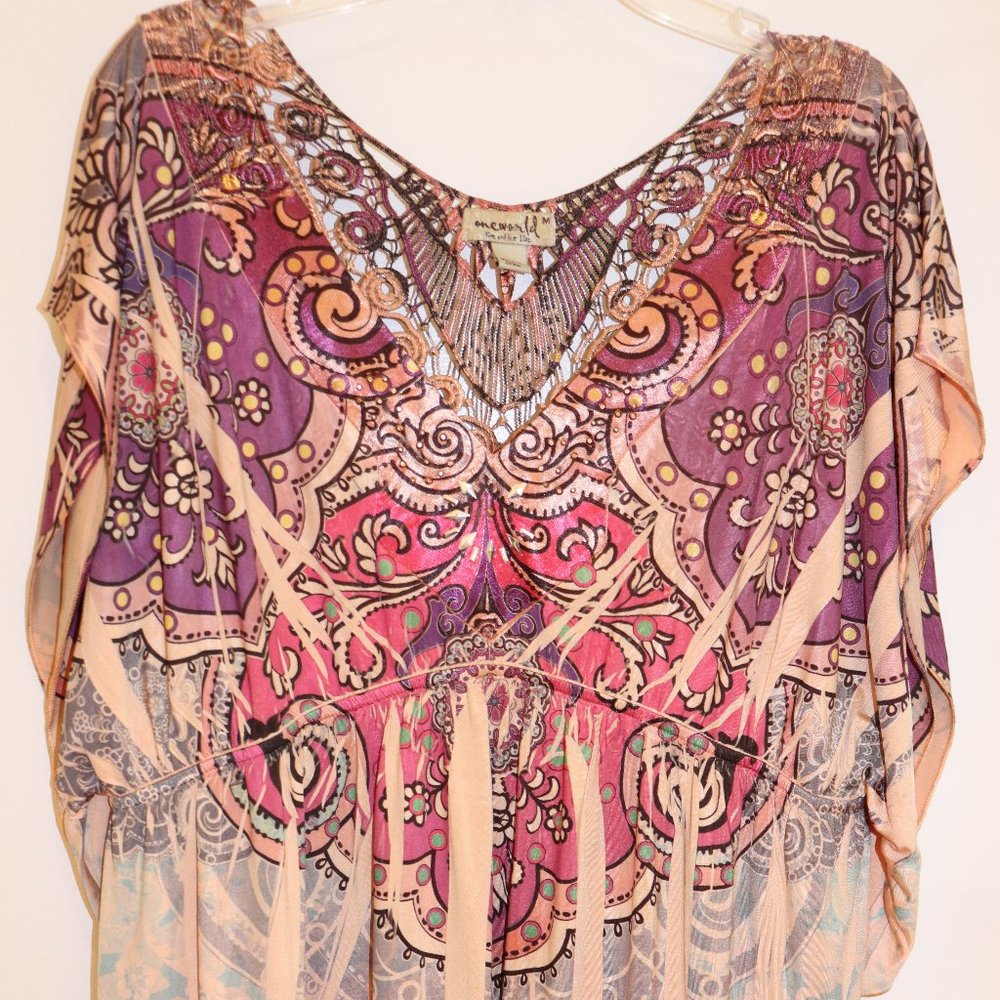 Womens One World Live and Let Live  top Medium